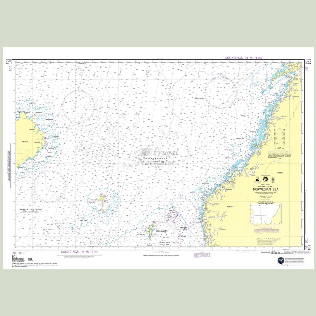 Official NGA nautical chart 101 – Norwegian Sea.