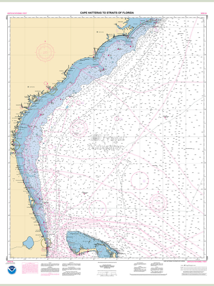 Official NOAA nautical chart 11009 – Cape Hatteras to Straits of Florida.