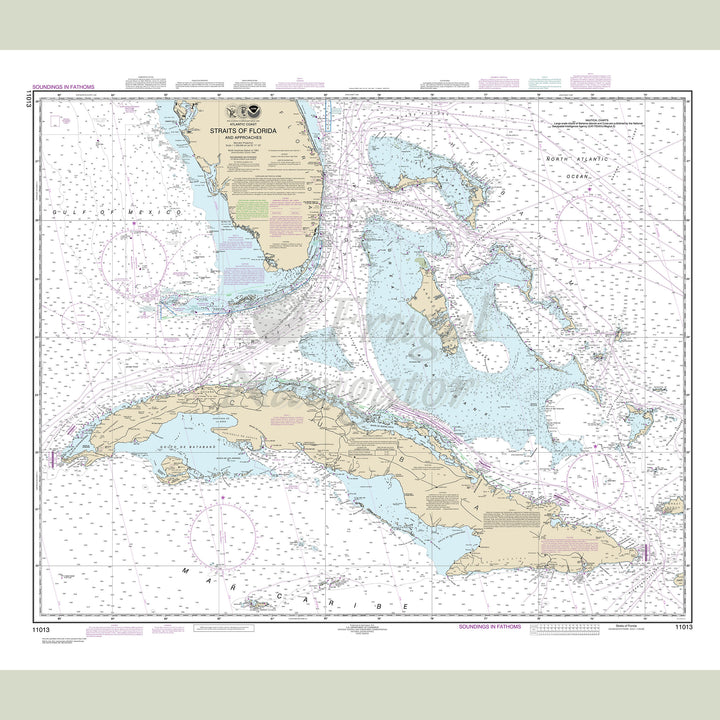 Archival NOAA nautical chart Straits – of Florida and Approaches.