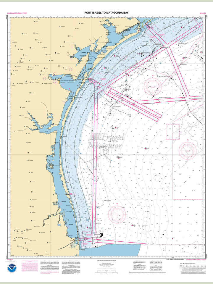 Official NOAA nautical chart 11300 – Port Isabel to Matagorda Bay.