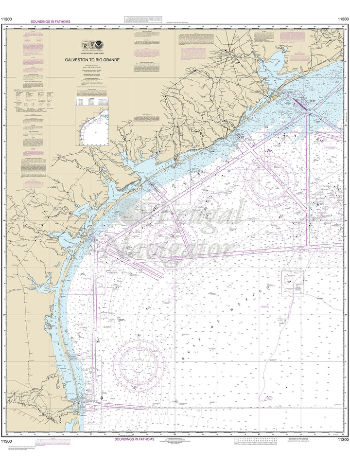 Archival NOAA nautical chart Galveston – to Rio Grande.