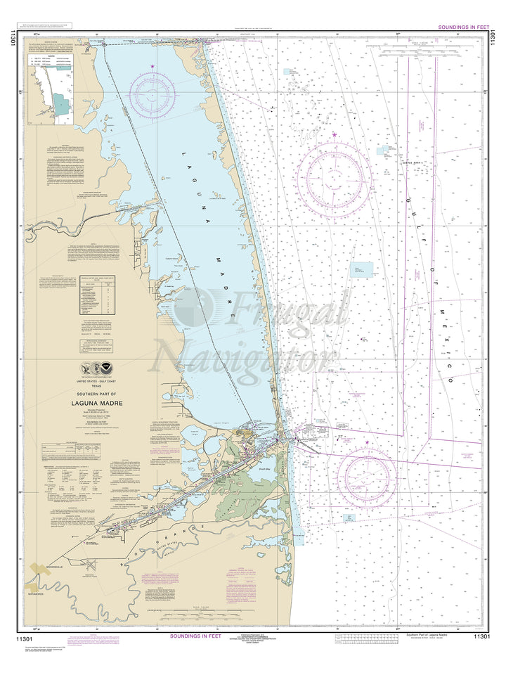 Archival NOAA nautical chart Southern – part of Laguna Madre.