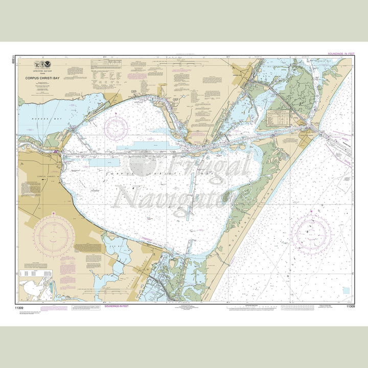 Archival NOAA nautical chart Corpus – Christi Bay.