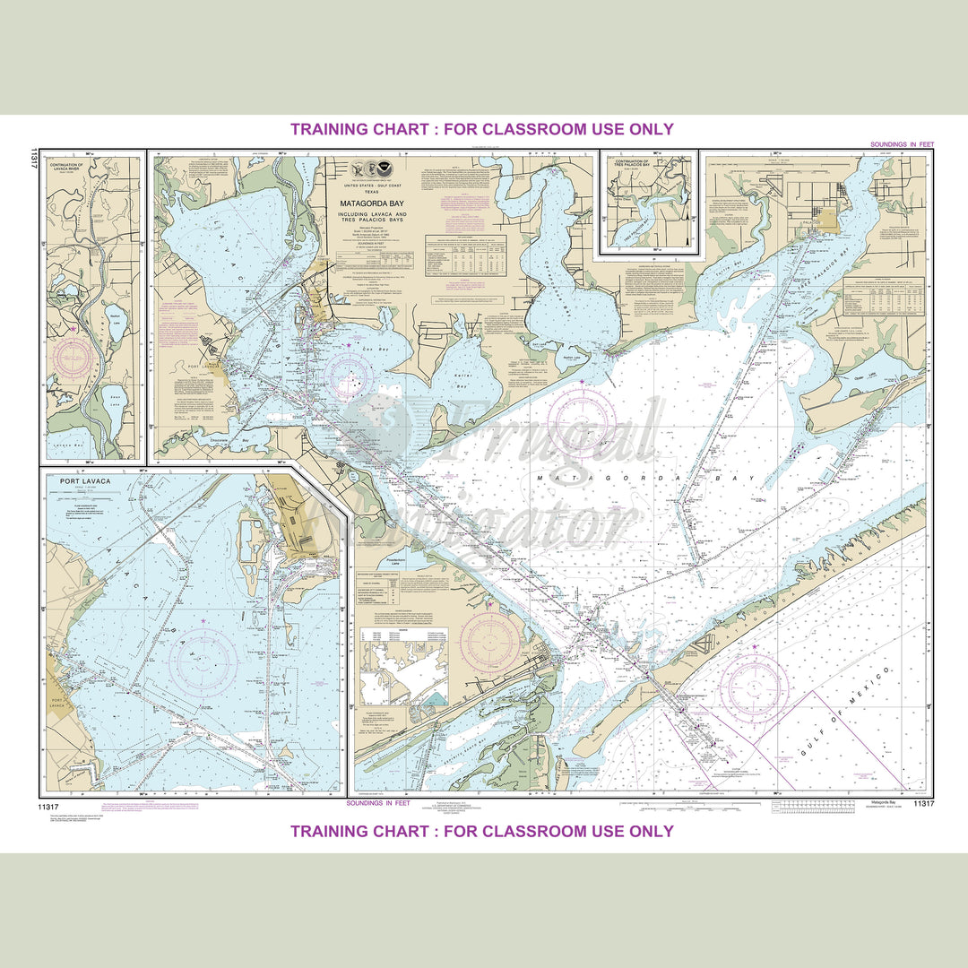 Archival NOAA nautical chart Matagorda – Bay including Lavaca and Tres Palacios Bays; Port Lavaca; Continuation of Lavaca River; Continuation of Tres Palacios Bay.