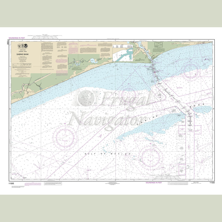 Archival NOAA nautical chart Sabine – Bank.