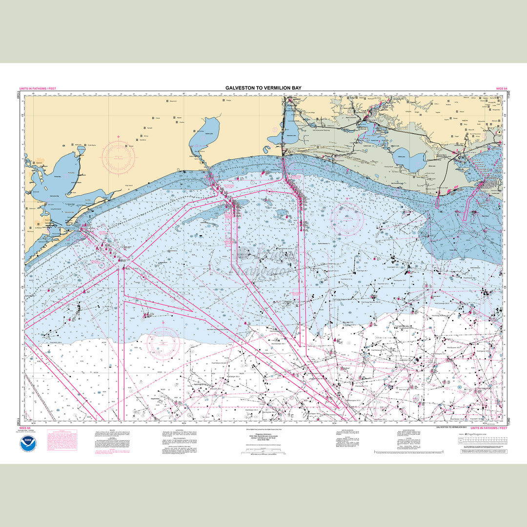 Official NOAA nautical chart 11340 – Galveston to Vermilion Bay.
