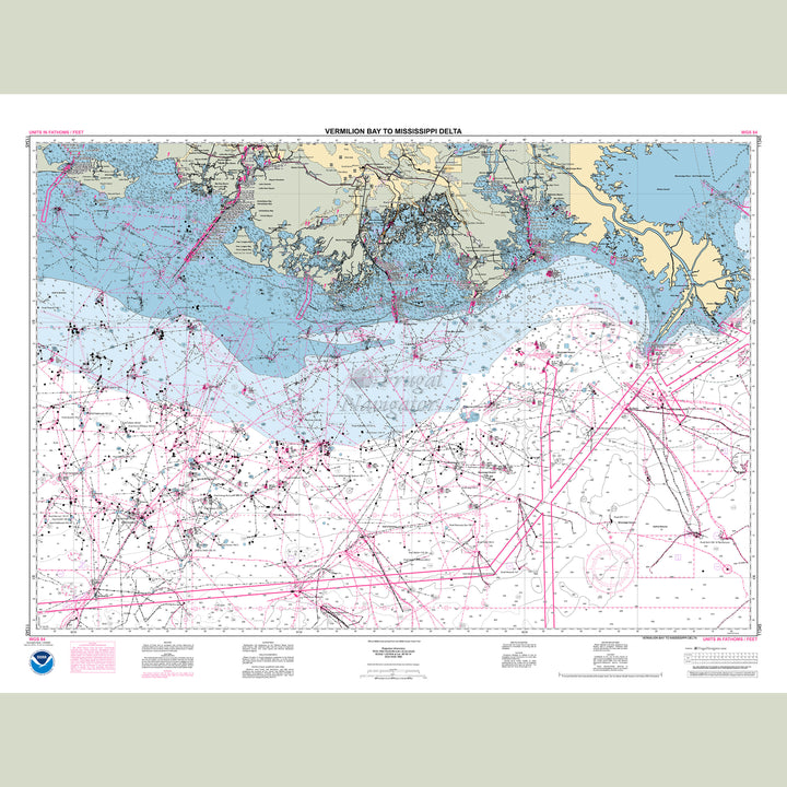 Official NOAA nautical chart 11345 – Vermilion Bay to Mississippi Delta.