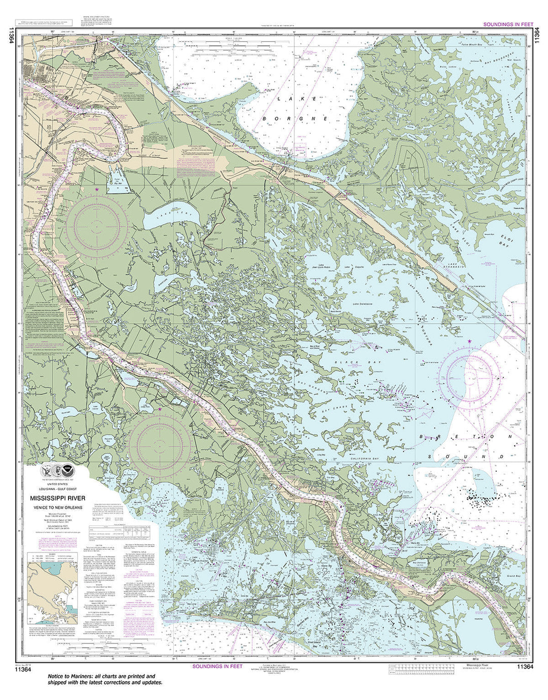Archival NOAA nautical chart 11364 – Wall Chart.