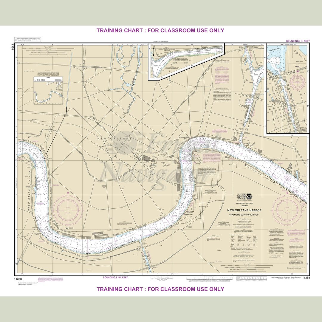 Archival NOAA nautical chart New – Orleans Harbor Chalmette Slip to Southport.