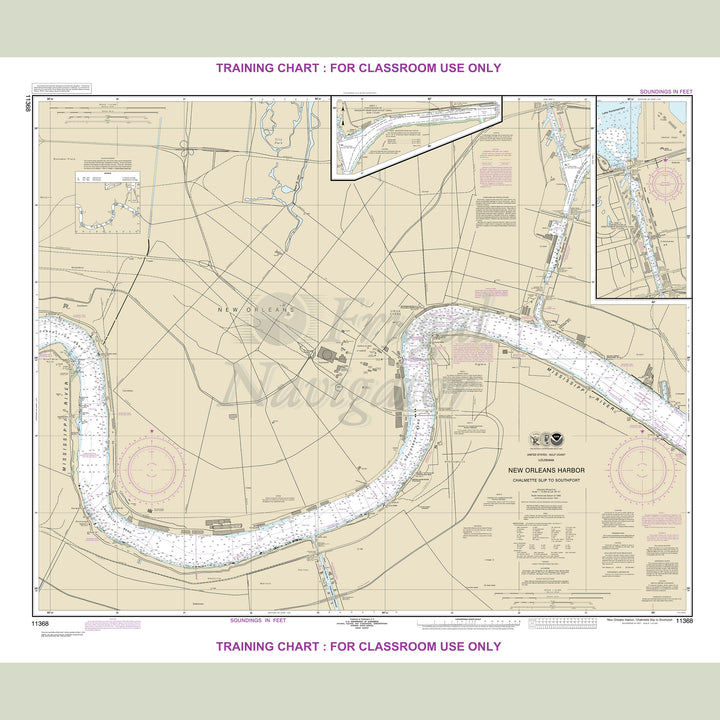 Archival NOAA nautical chart New – Orleans Harbor Chalmette Slip to Southport.