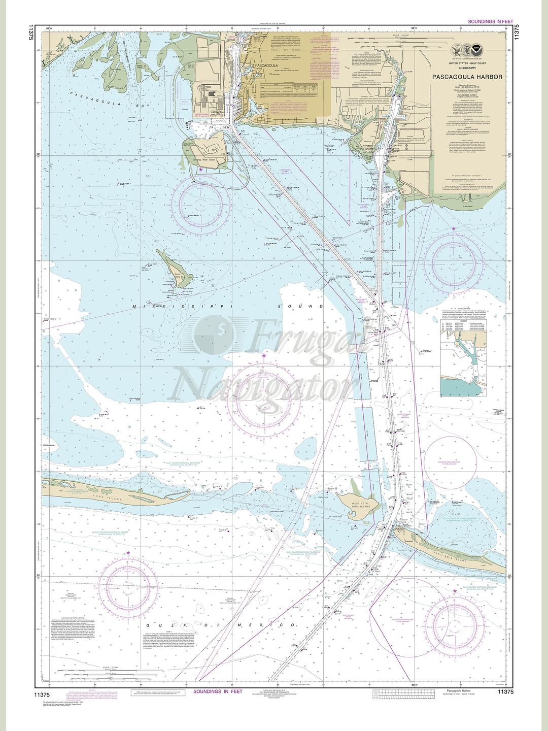 Archival NOAA nautical chart Pascagoula – Harbor.