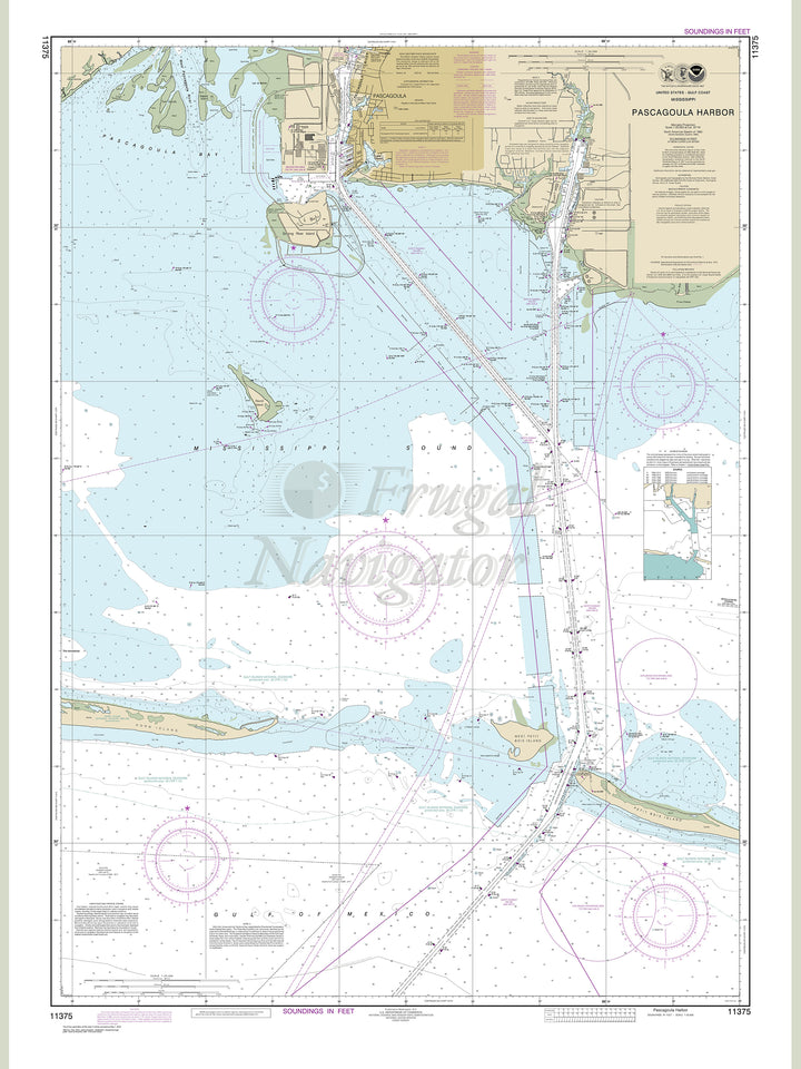 Archival NOAA nautical chart Pascagoula – Harbor.