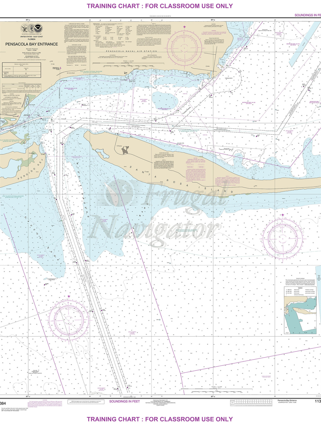 Archival NOAA nautical chart Pensacola – Bay Entrance.