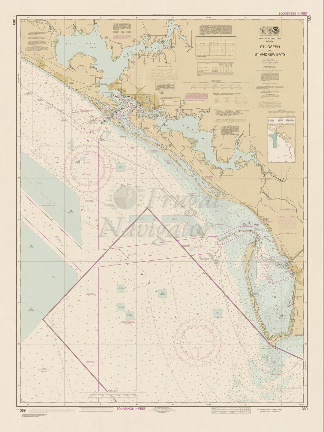 Archival NOAA nautical chart St – Joseph and St Andrew Bays.