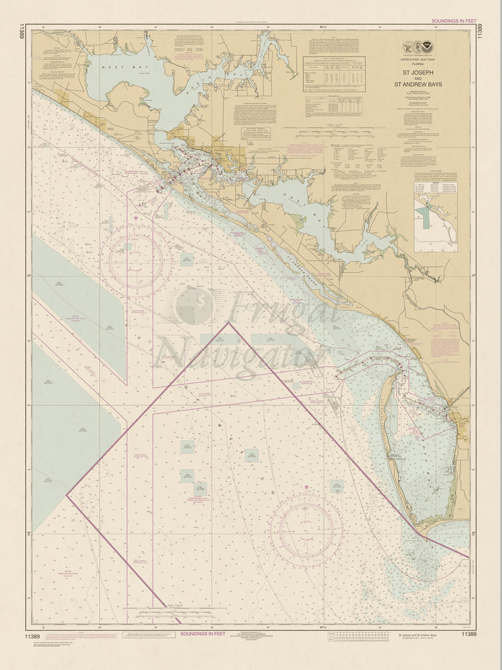 Archival NOAA nautical chart St – Joseph and St Andrew Bays.