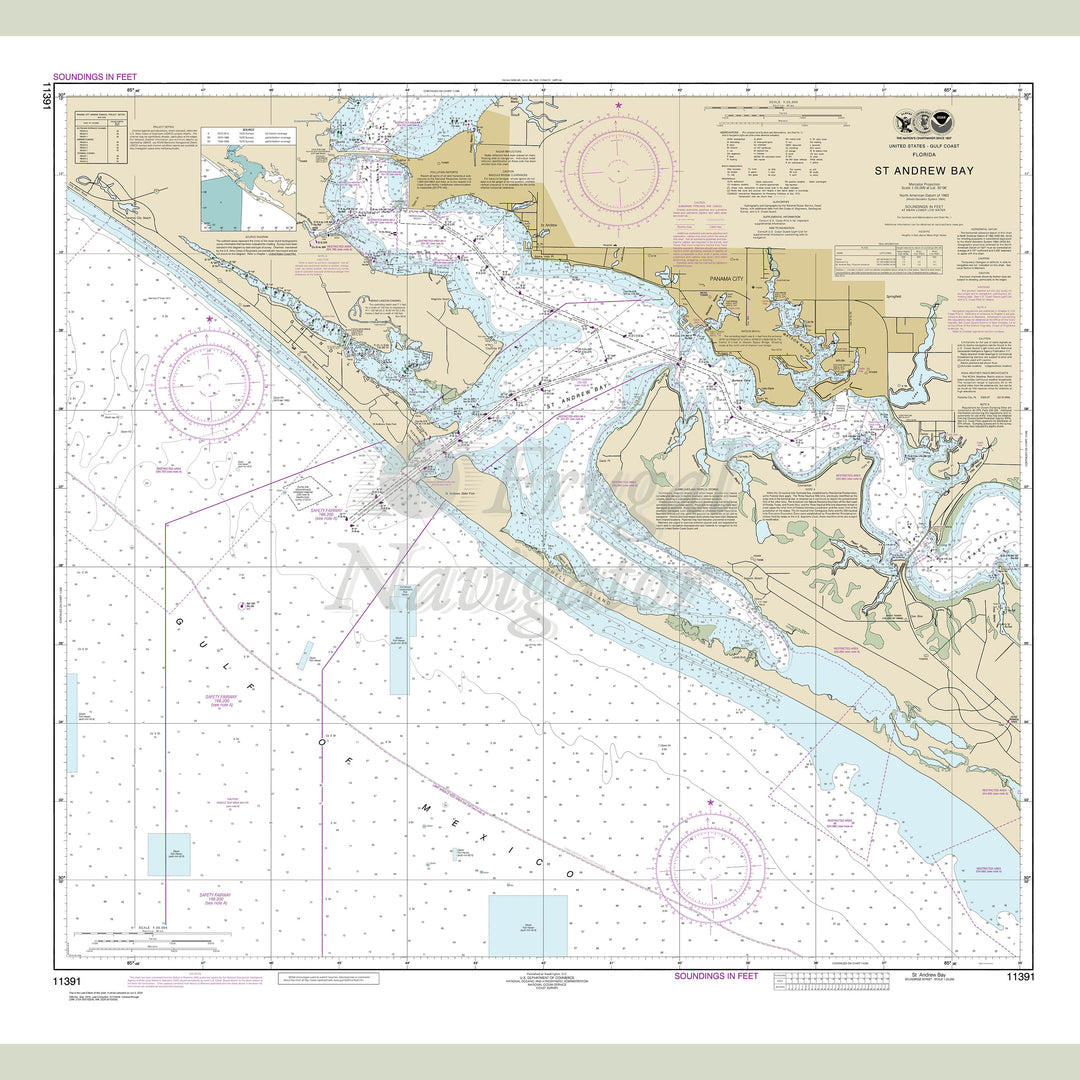 Archival NOAA nautical chart St. – Andrew Bay.