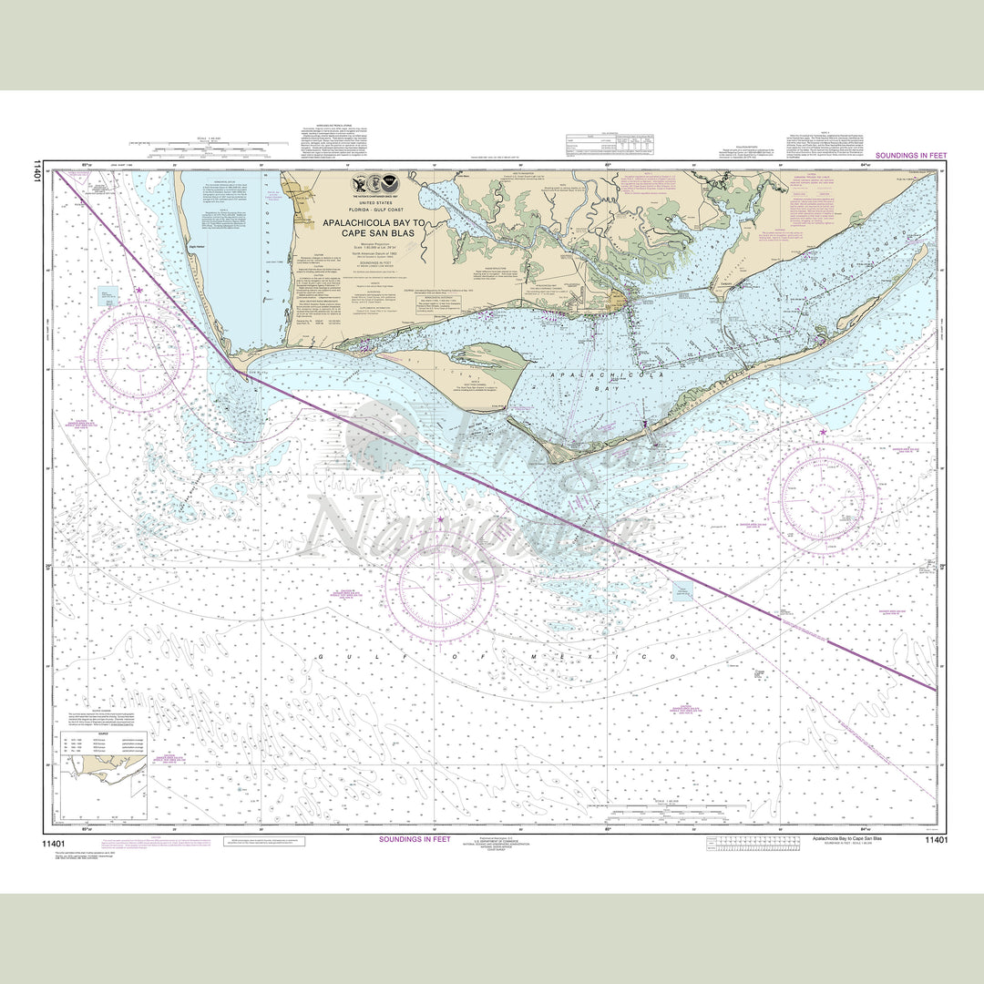 Archival NOAA nautical chart Apalachicola – Bay to Cape San Blas.