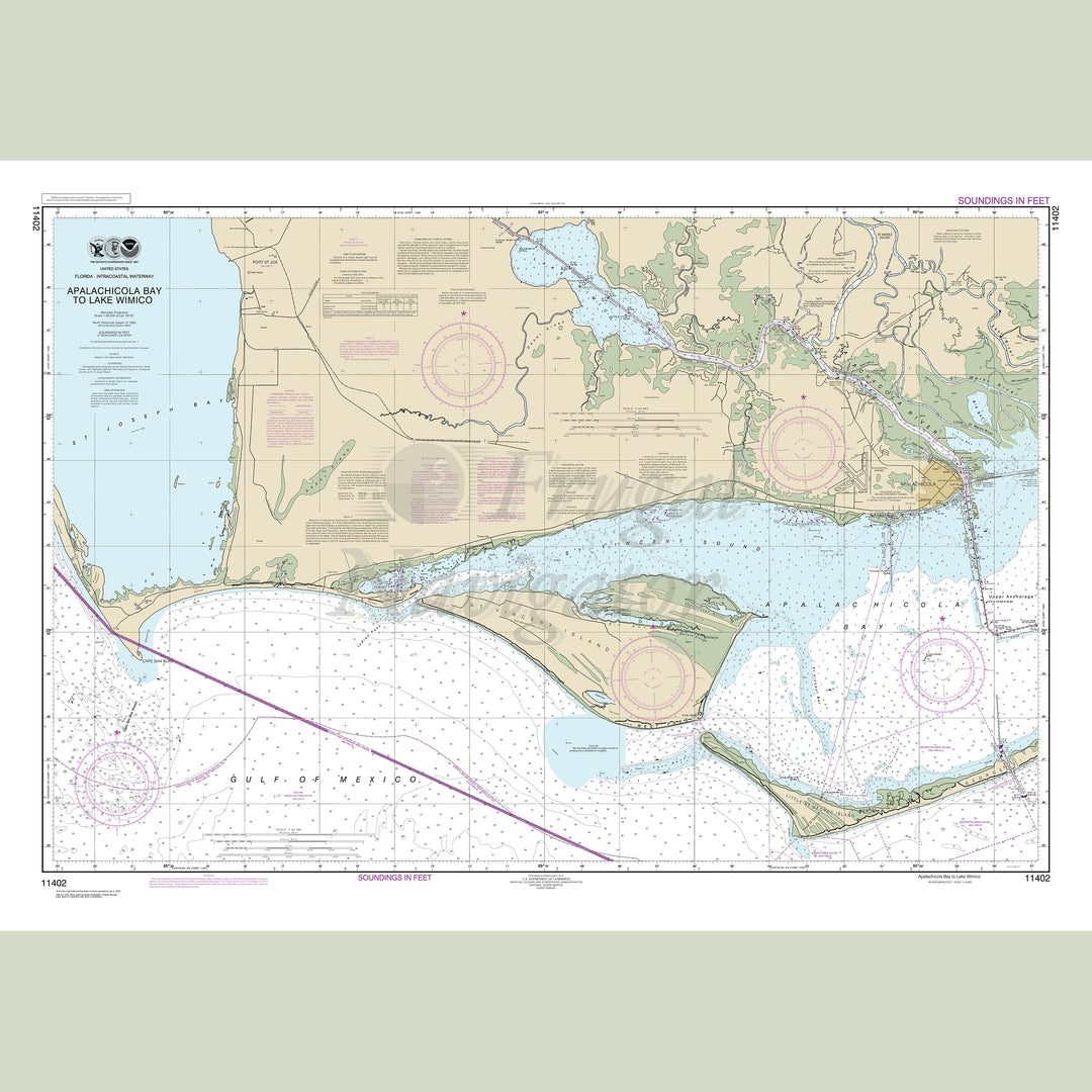 Archival NOAA nautical chart APALACHICOLA – BAY TO LAKE WIMICO.