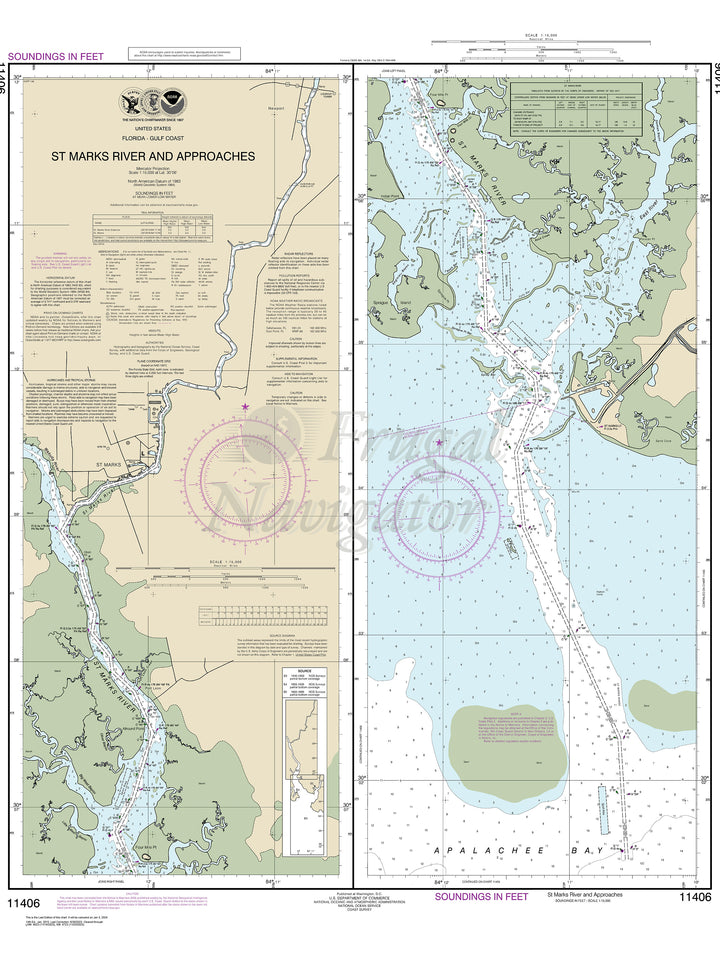 Archival NOAA nautical chart St.Marks – River and approaches.
