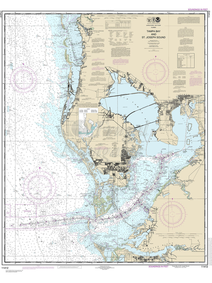 Archival NOAA nautical chart Tampa – Bay and St. Joseph Sound.