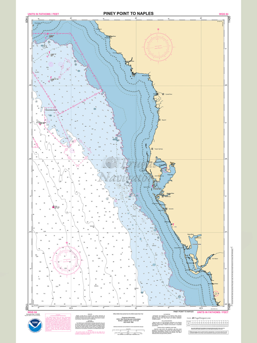 Official NOAA nautical chart 11420 – Piney Point to Naples.