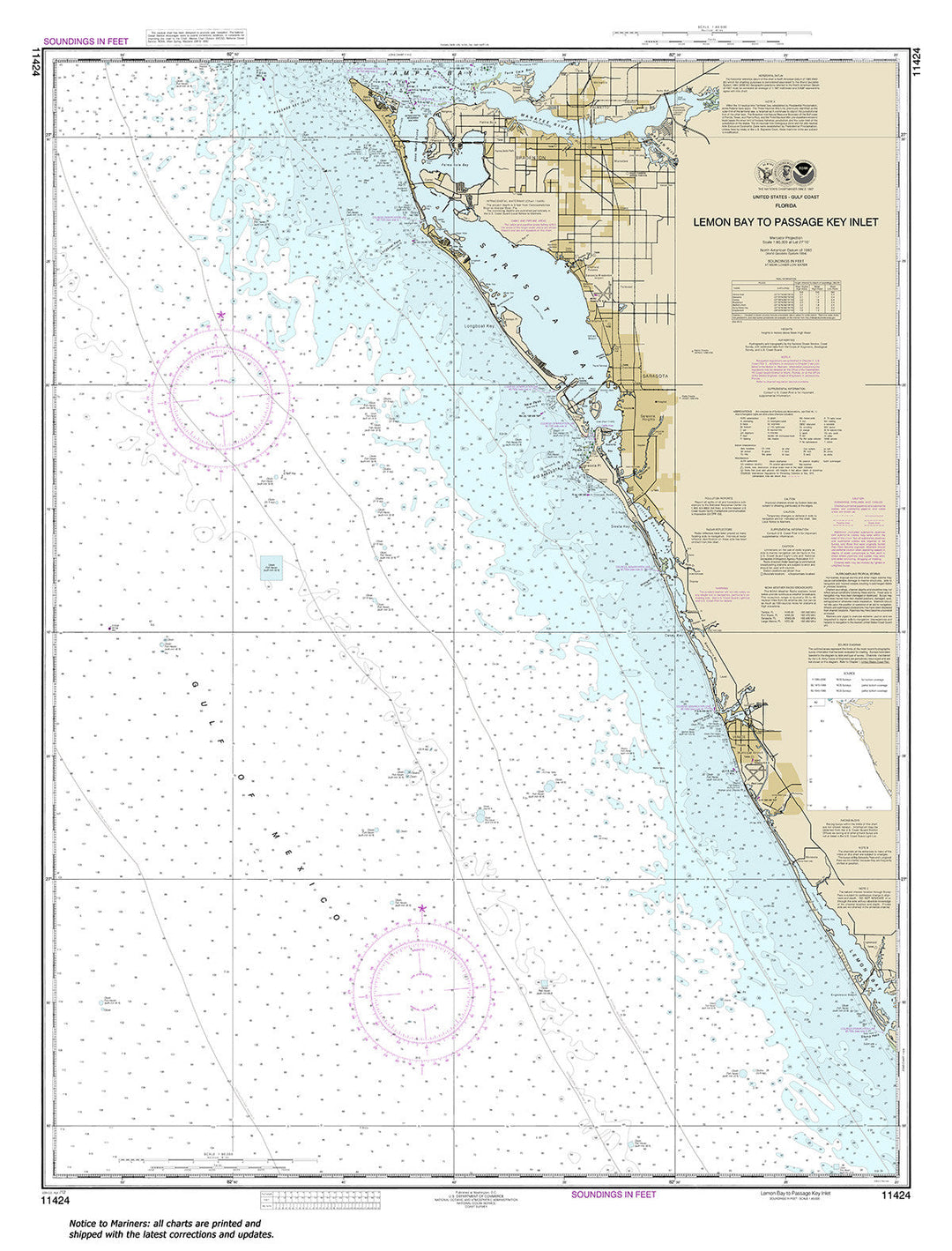 Archival NOAA nautical chart 11424 – Wall Chart.