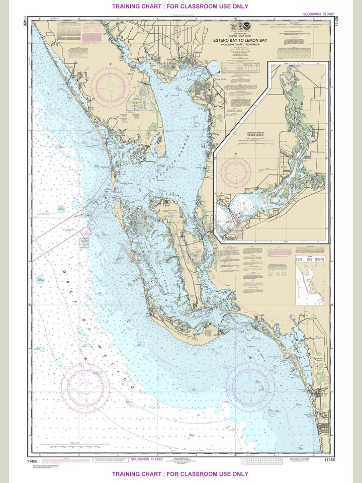 Archival NOAA nautical chart Estero – Bay to Lemon Bay, including Charlotte Harbor.