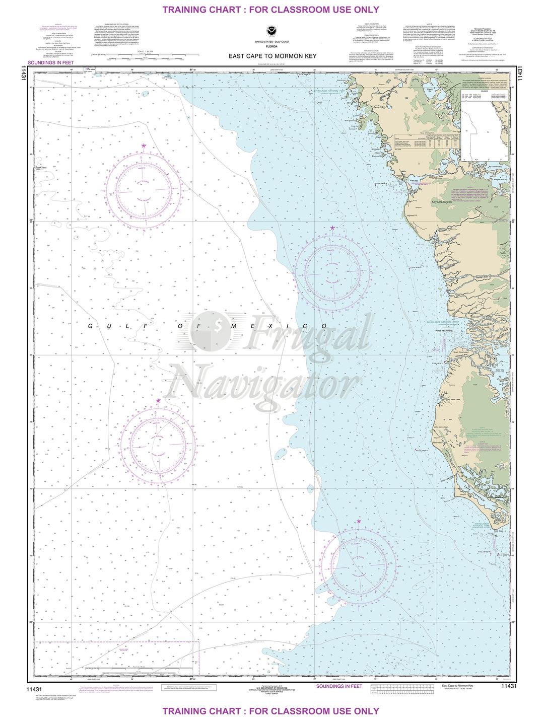 Archival NOAA nautical chart East – Cape to Mormon Key.