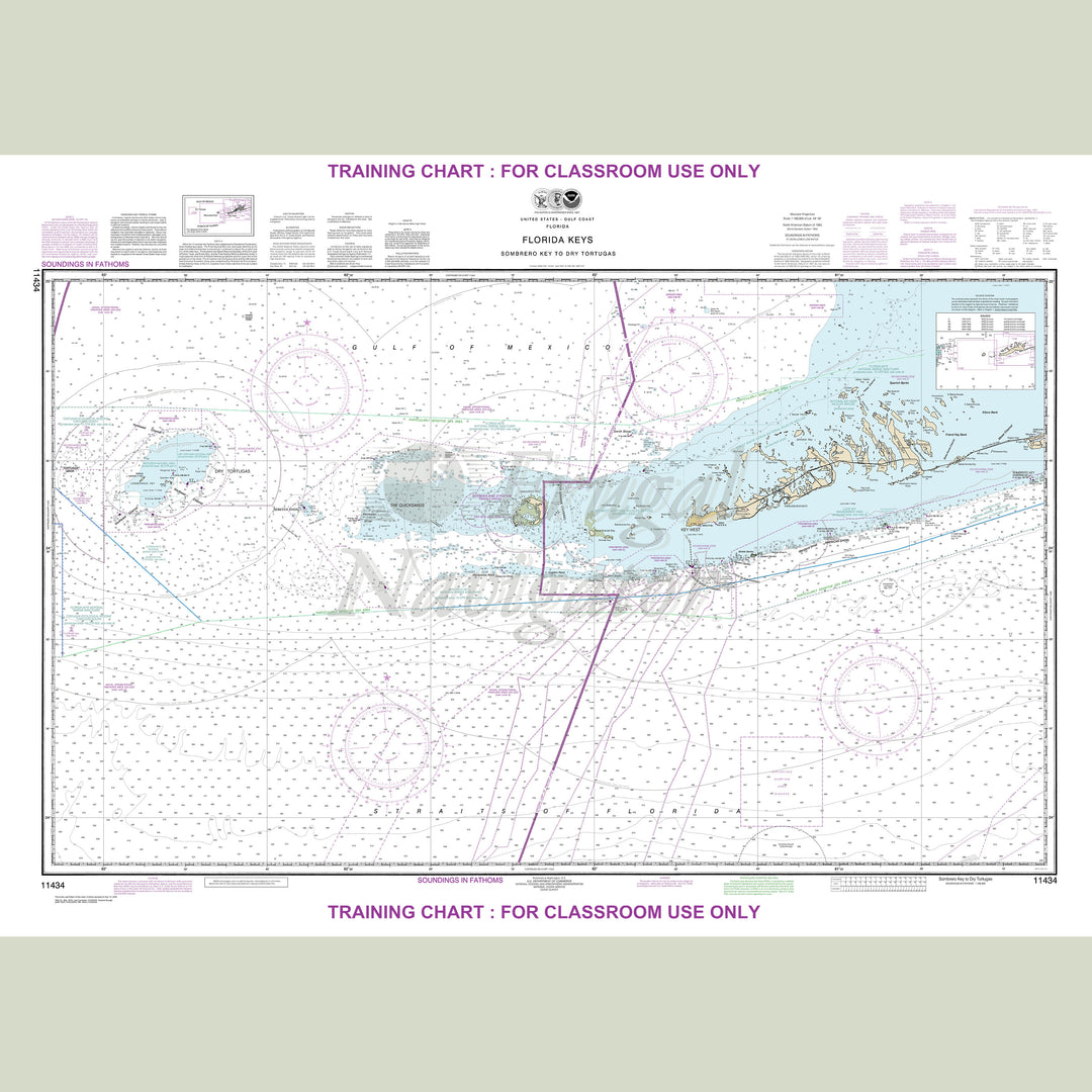Archival NOAA nautical chart Florida – Keys Sombrero Key to Dry Tortugas.