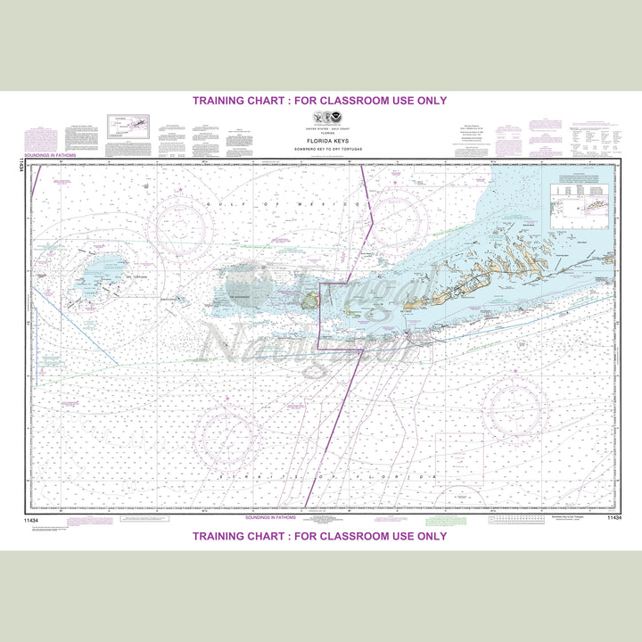 Archival NOAA nautical chart Florida – Keys Sombrero Key to Dry Tortugas.