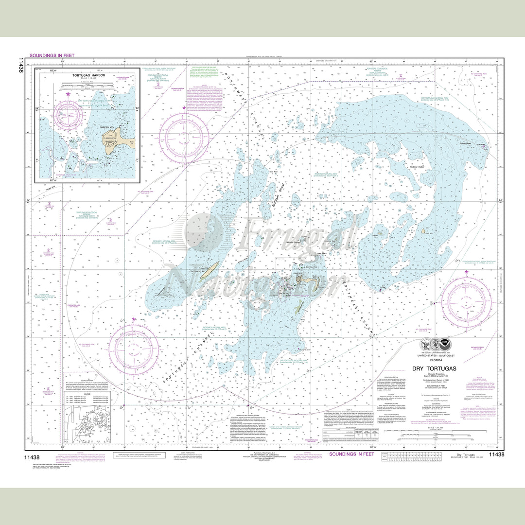 Archival NOAA nautical chart Dry – Tortugas;Tortugas Harbor.