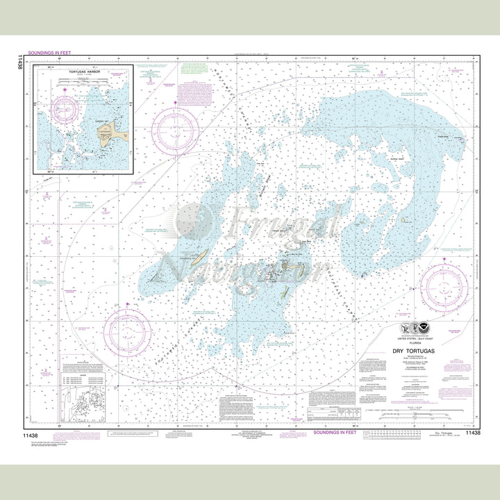 Archival NOAA nautical chart Dry – Tortugas;Tortugas Harbor.