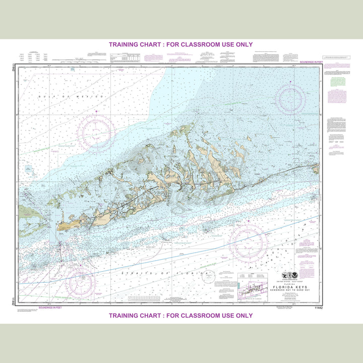 Archival NOAA nautical chart Florida – Keys Sombrero Key to Sand Key.