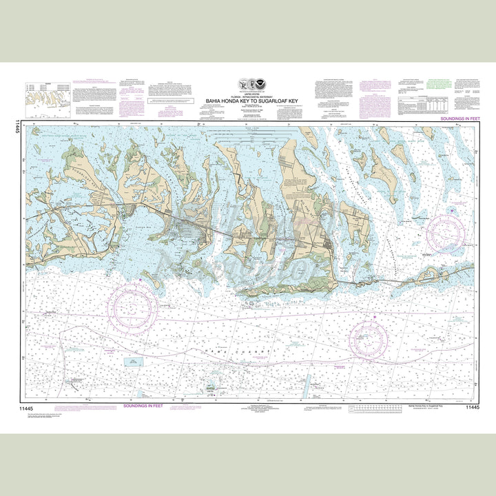 Archival NOAA nautical chart Intracoastal – Waterway Bahia Honda Key to Sugarloaf Key.