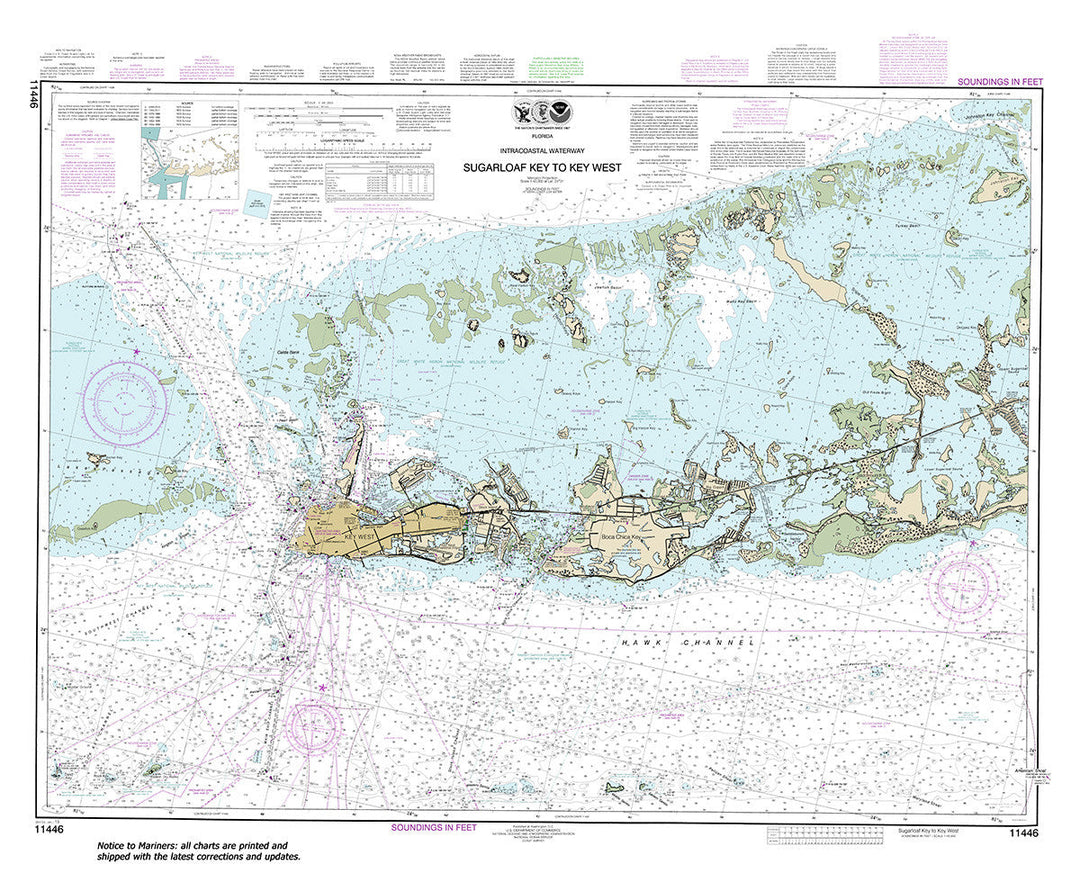 Archival NOAA nautical chart Intracoastal – Waterway Sugarloaf Key To Key West.