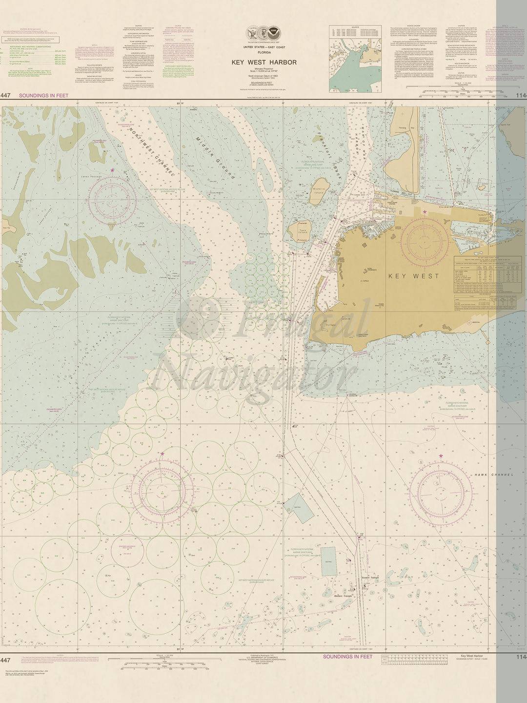 Archival NOAA nautical chart Key – West Harbor.