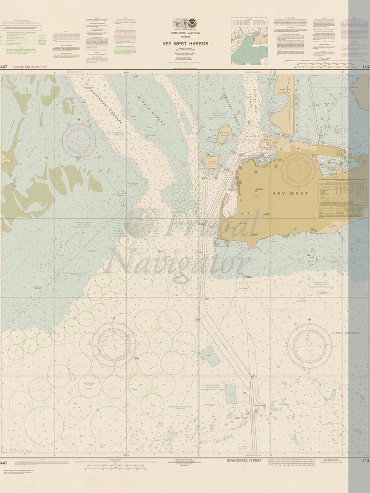 Archival NOAA nautical chart Key – West Harbor.