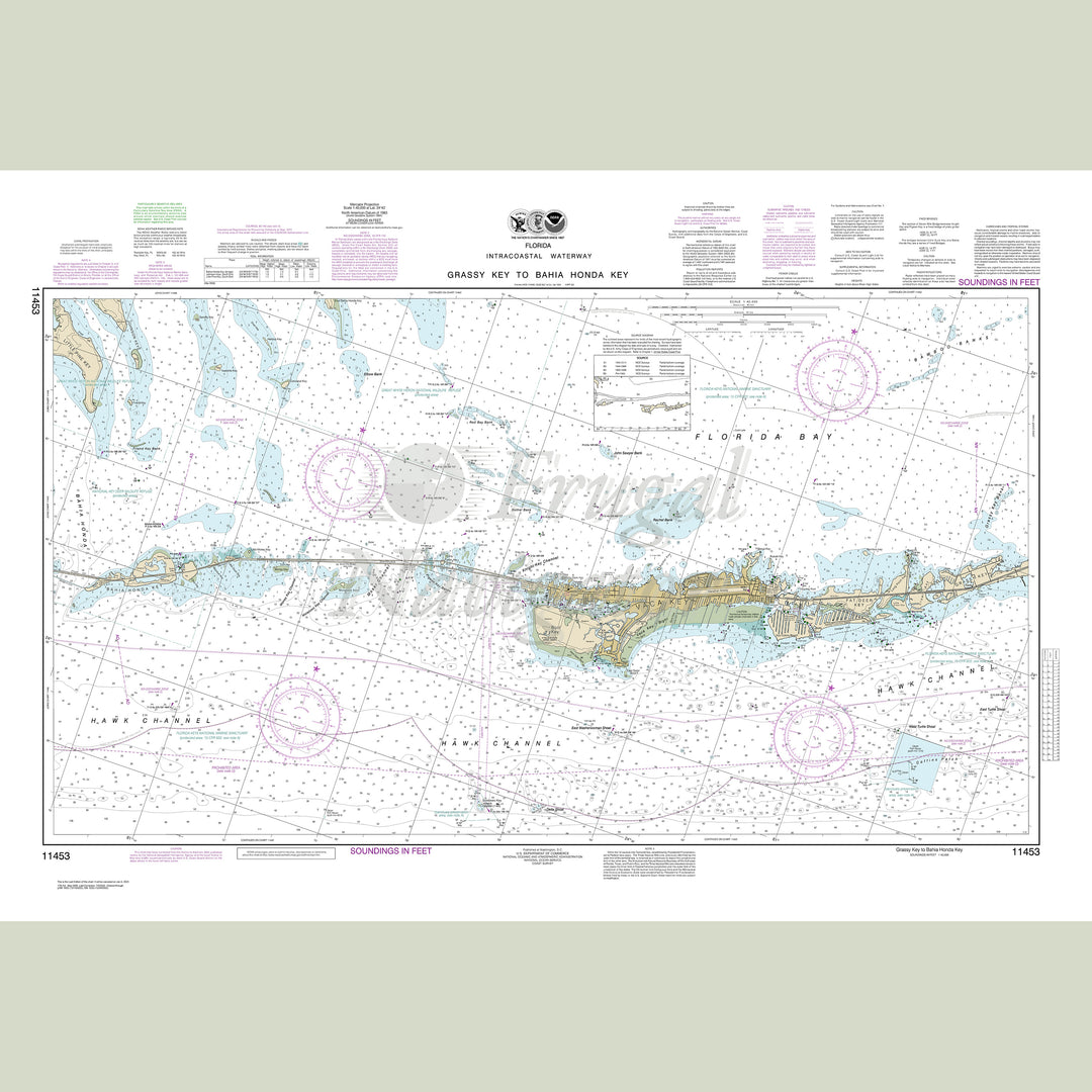 Archival NOAA nautical chart Florida – Keys Grassy Key to Bahia Honda Key.