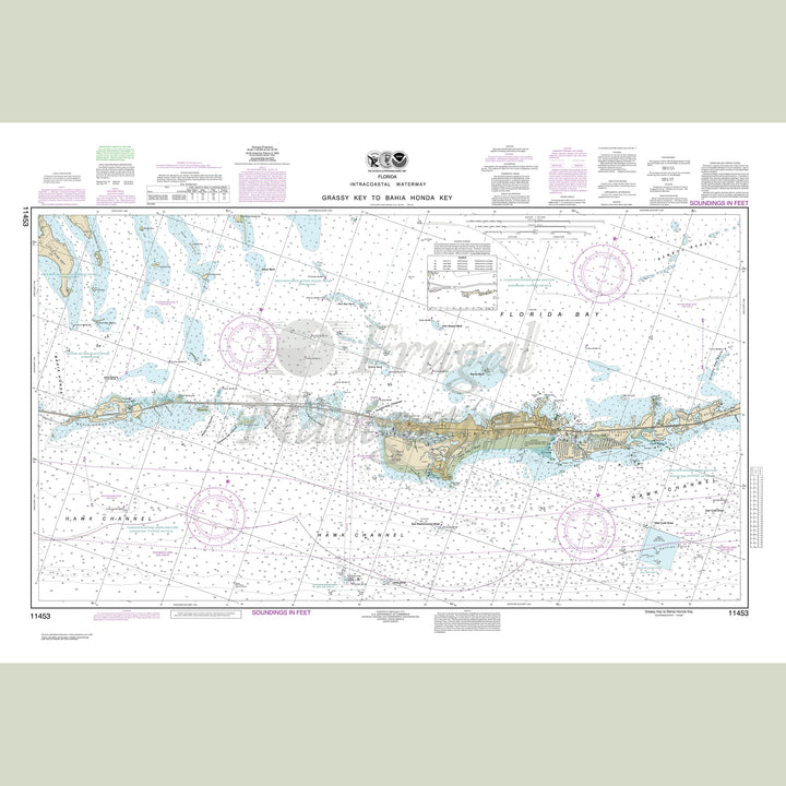 Archival NOAA nautical chart Florida – Keys Grassy Key to Bahia Honda Key.