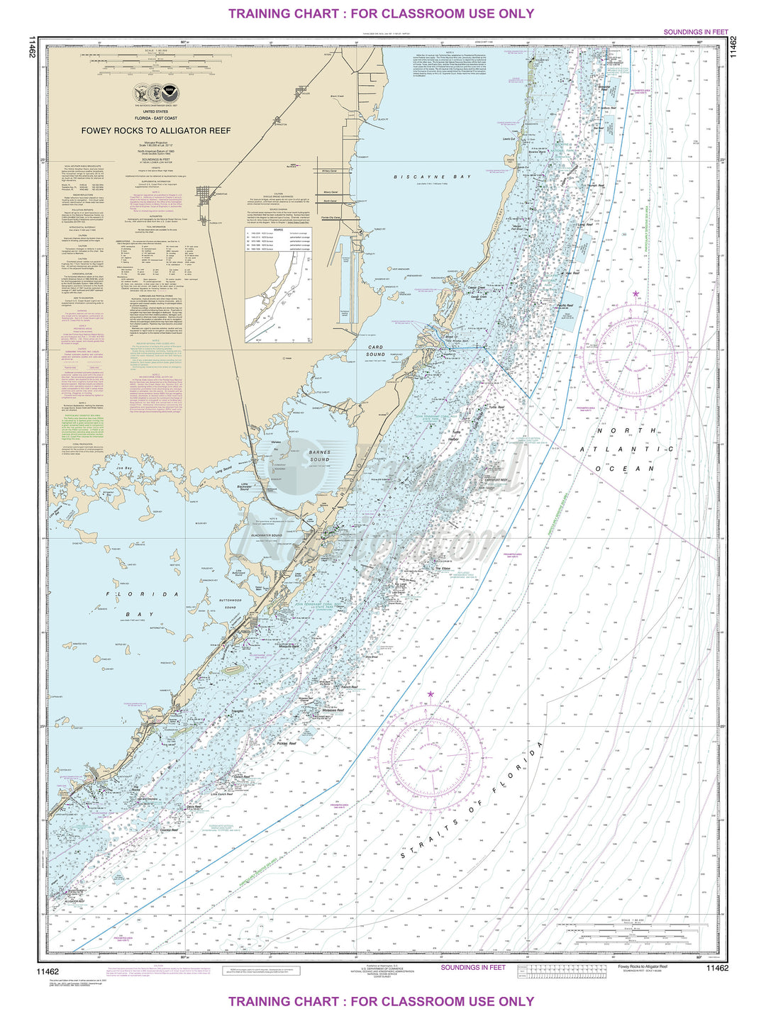 Archival NOAA nautical chart Fowey – Rocks to Alligator Reef.