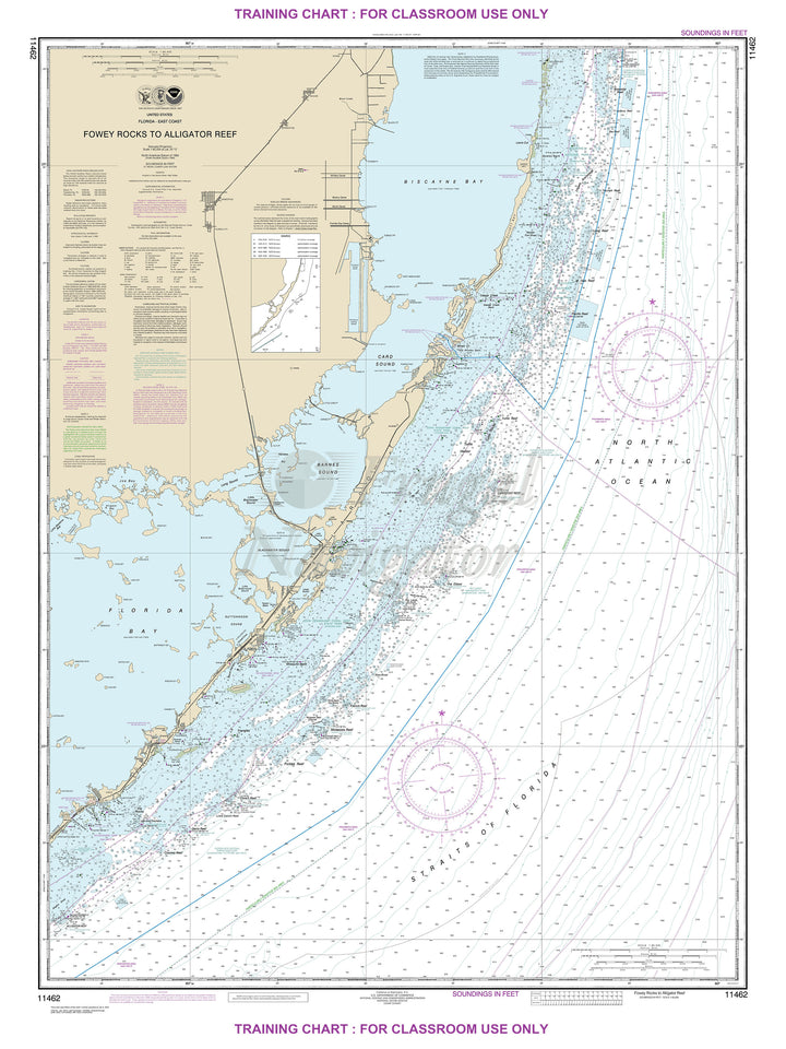 Archival NOAA nautical chart Fowey – Rocks to Alligator Reef.