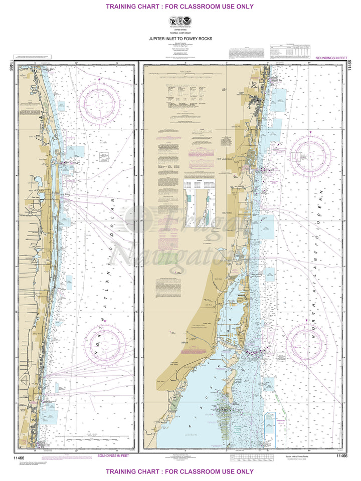 Archival NOAA nautical chart Jupiter – Inlet to Fowey Rocks;Lake Worth Inlet.