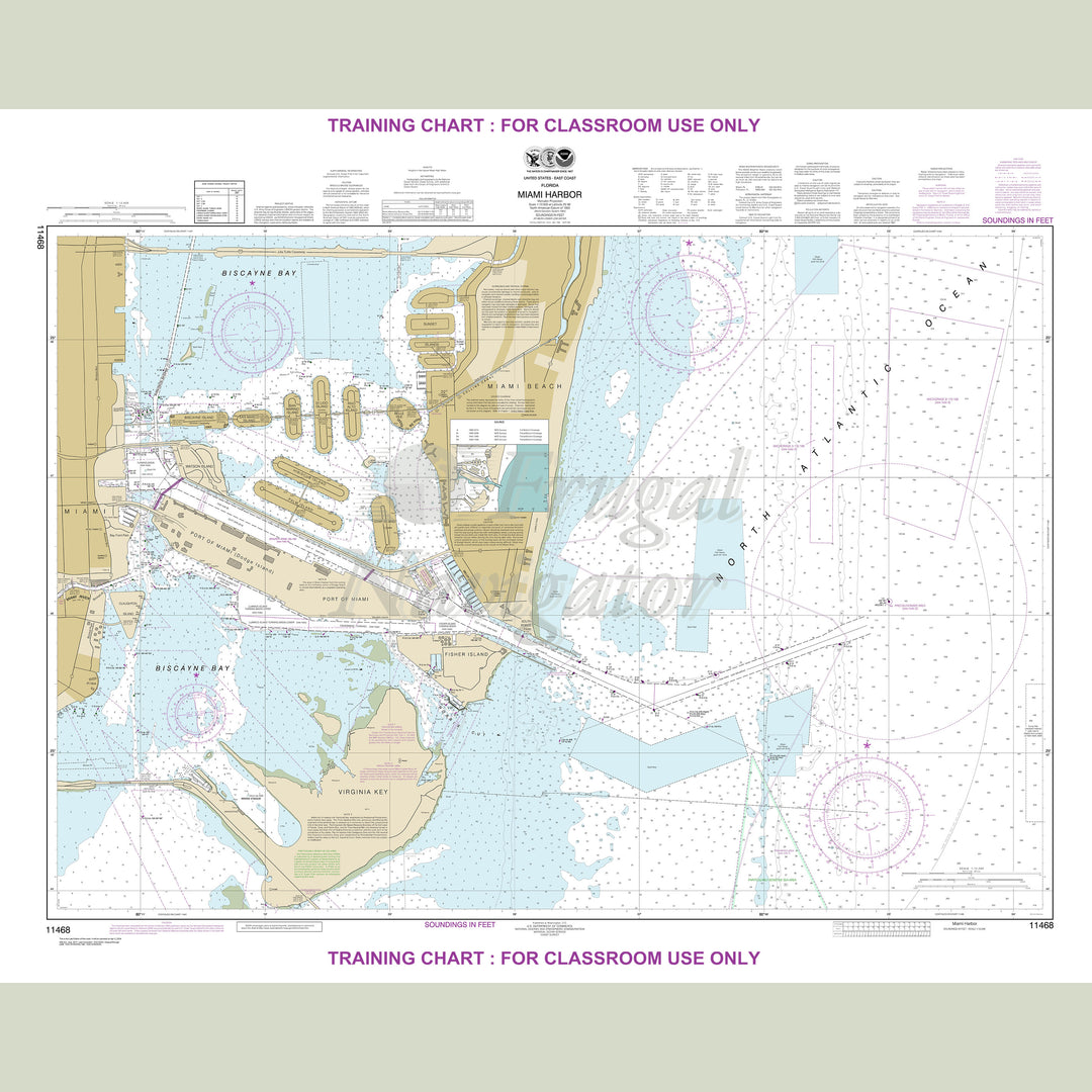 Archival NOAA nautical chart Miami – Harbor.