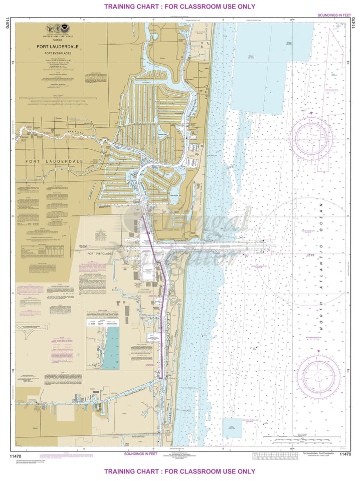 Archival NOAA nautical chart Fort – Lauderdale Port Everglades.