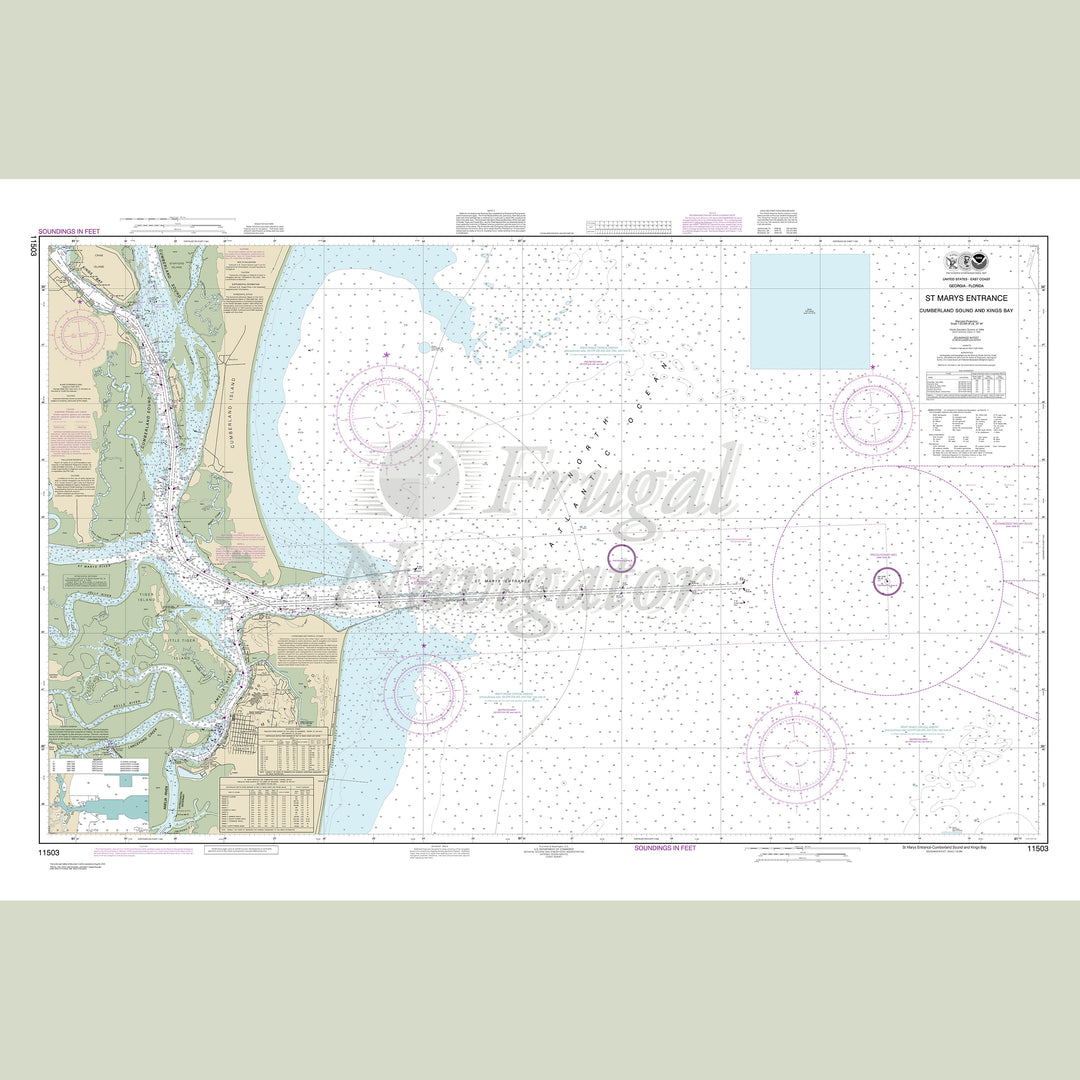 Archival NOAA nautical chart St. – Marys Entrance Cumberland Sound and Kings Bay.