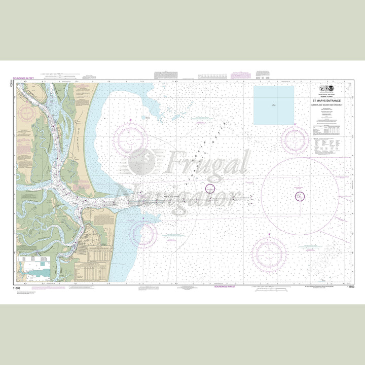 Archival NOAA nautical chart St. – Marys Entrance Cumberland Sound and Kings Bay.
