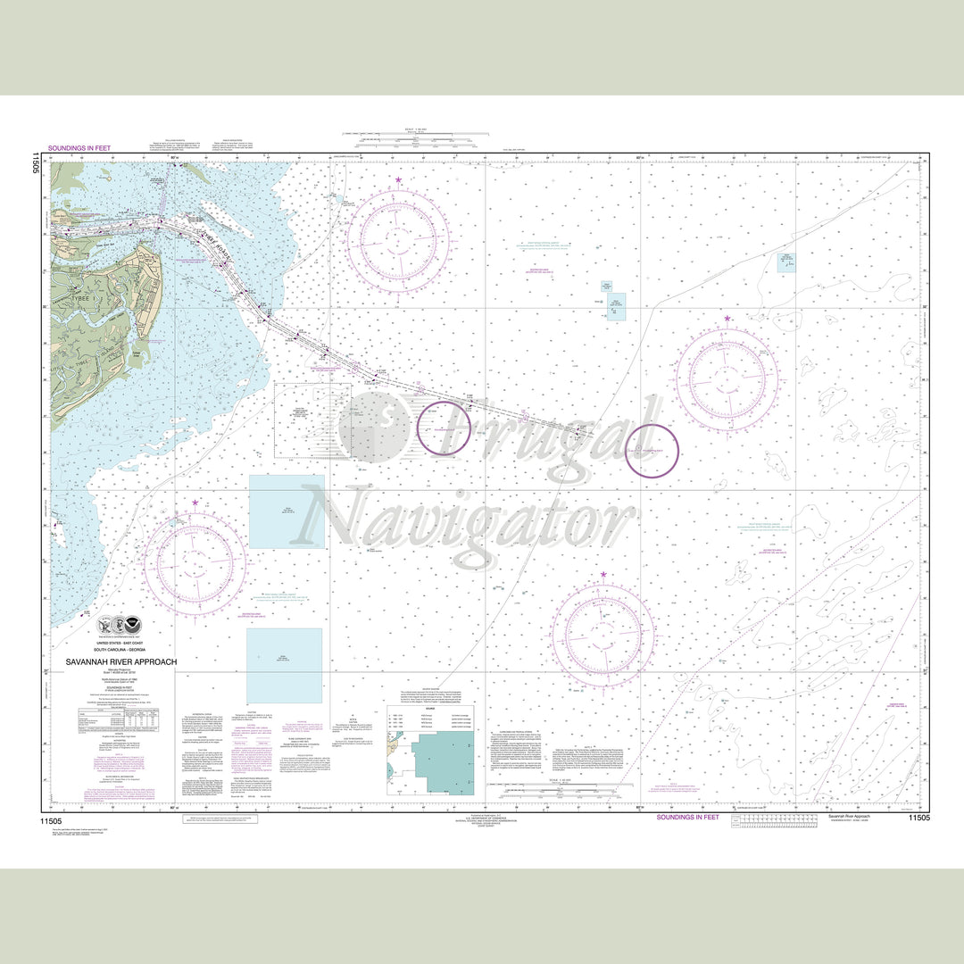 Archival NOAA nautical chart Savannah – River Approach.