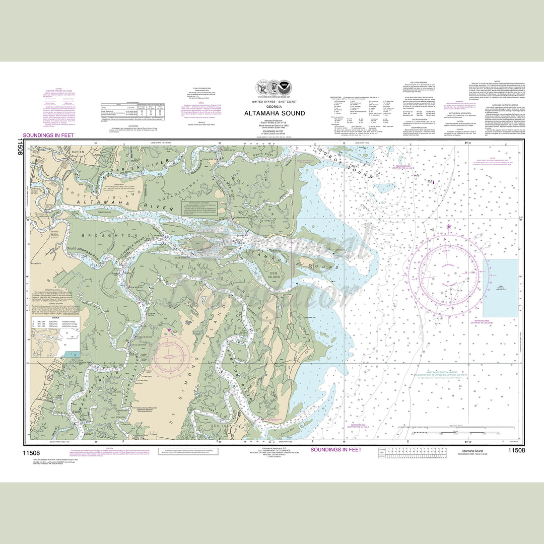 Archival NOAA nautical chart Altamaha – Sound.