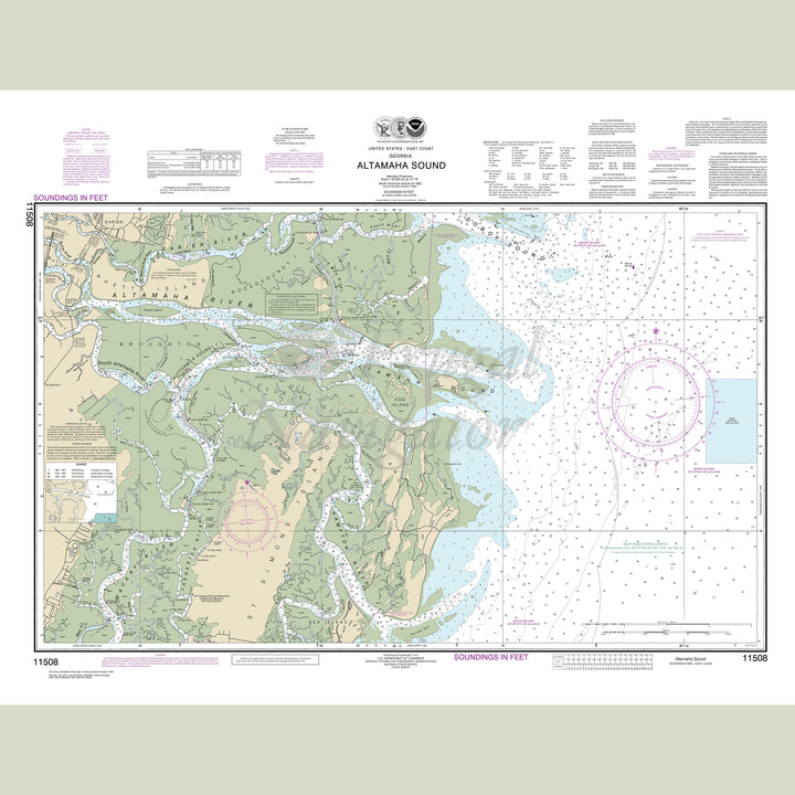 Archival NOAA nautical chart Altamaha – Sound.