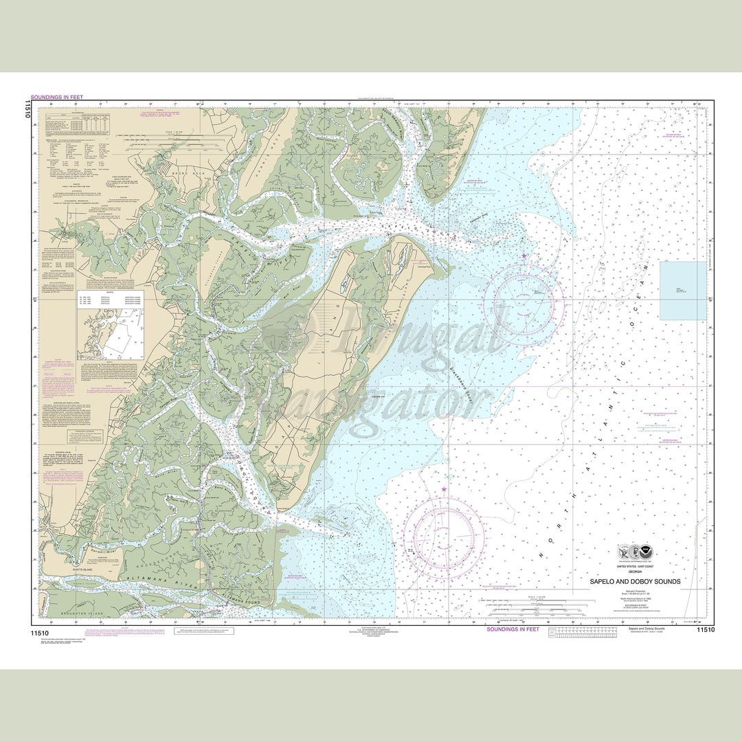 Archival NOAA nautical chart Sapelo – and Doboy Sounds.